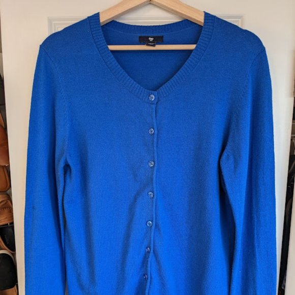 GAP Sweaters - Gap Cobalt Blue Crewneck Cardigan